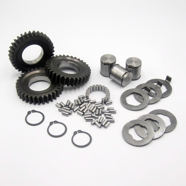 Outer Gear Set Rebuild Kit for the John Deere 333D Hydraulic Drive Motors. John Deere input carrier AT388627 replacement gears, bearings, washers, posts, etc.