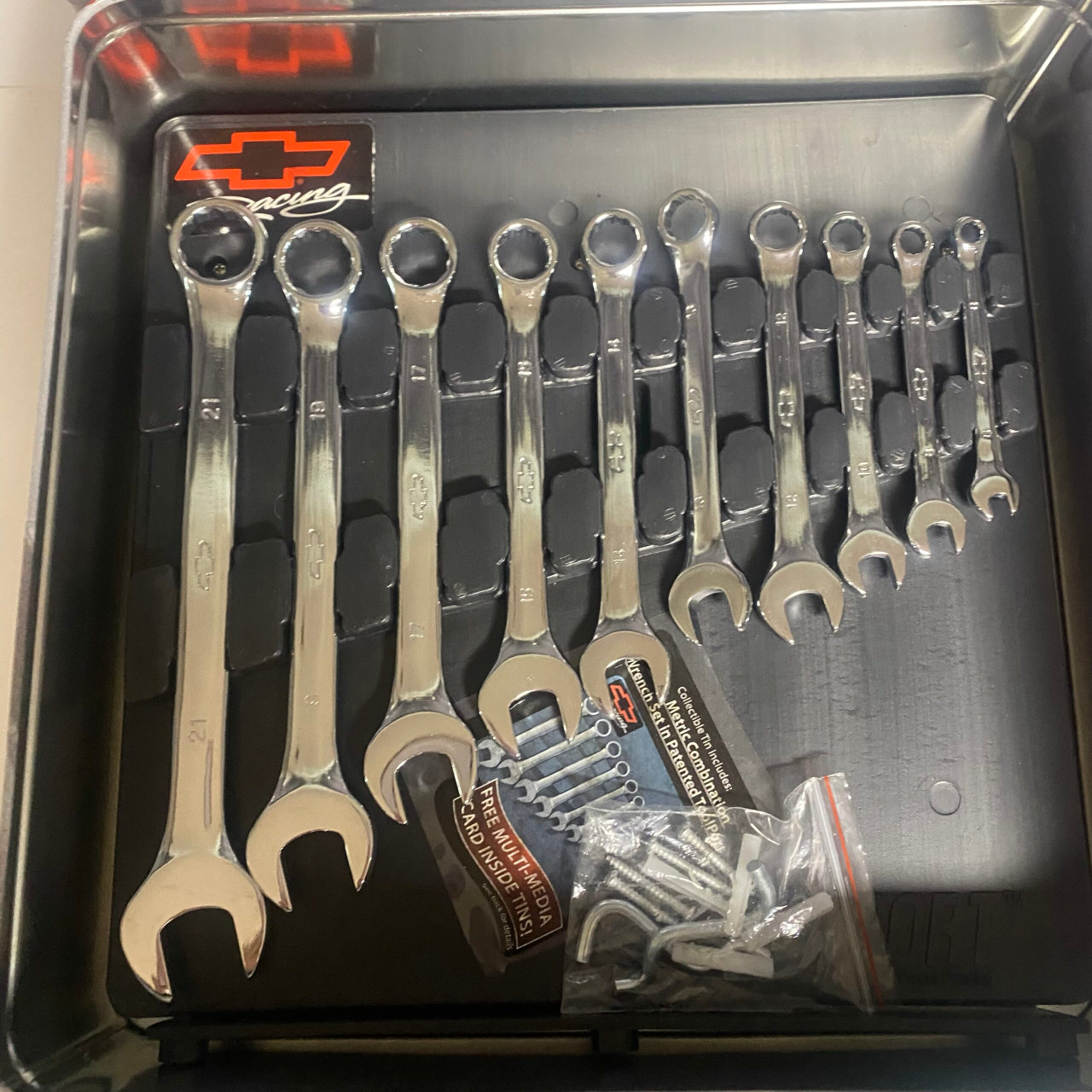 Set/ 3 Chevy Racing Box Hand Tool Set Large 12” Collectible Tin ...
