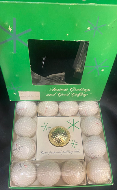 Rare Worthington Les Strokes Golf Ball Set/13 Gold Ball