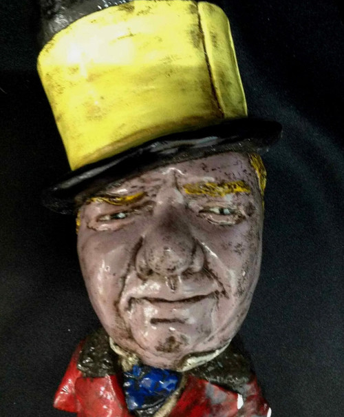 Vintage Wc Fields Chalk Bust Wall Hang Chalkware Antique Collectible