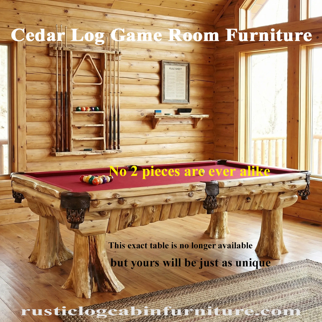 Cedar Log Game Room Furniture
