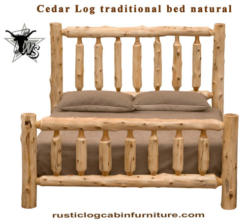 california-king -size-cedar-log- bed-bed-clothes-not-included