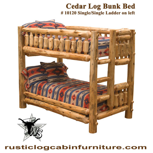 cedar-log-cabin-mountain-lodge-bunk-bed-left-ladder