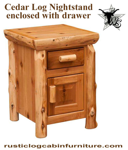 cedar-log-nightstand-one-drawer-cabinet-door