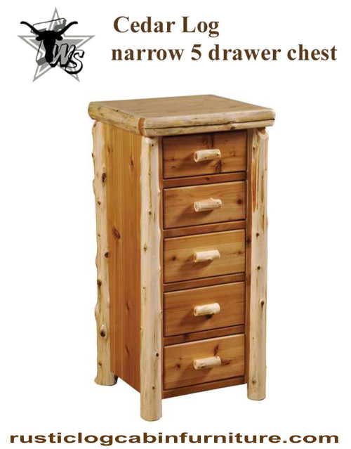 rustic-log-cabin-narrow-5-drawer-chest-of-drawers