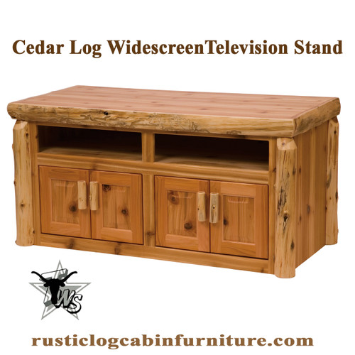 cedar-log-widescreen-television-stand-tv-log-cabin