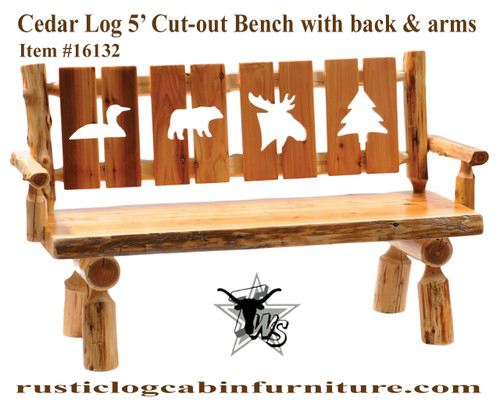 5-foot-cedar-log-bench-with-cut-out-back-of-pine-tree-bear-moose-loon-duck