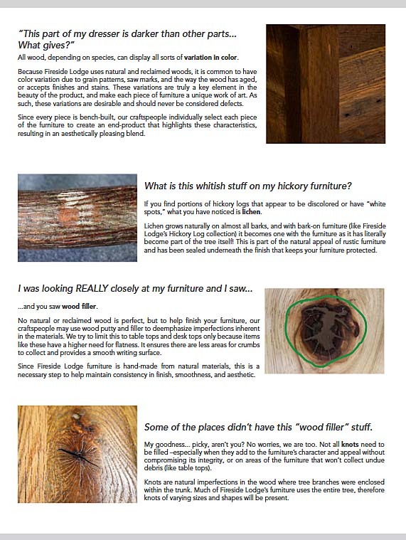characteristics of mountain lodge furniture