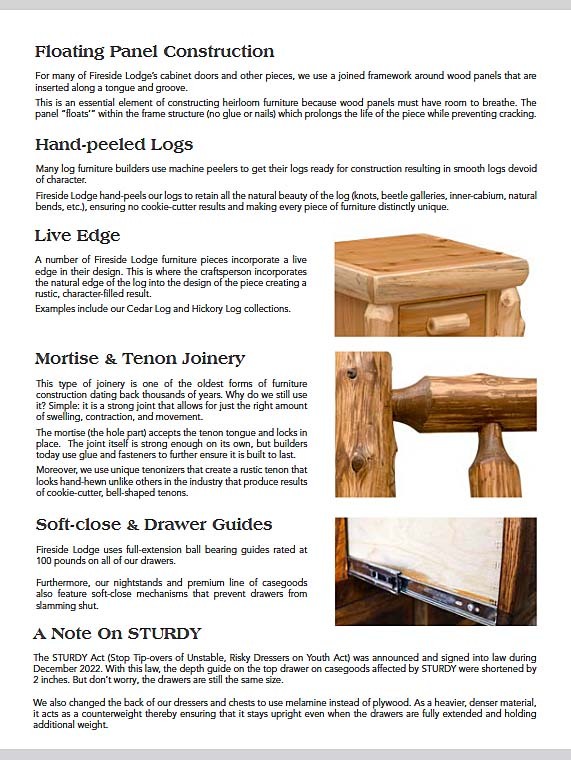 construction of out log cabin and mountain lodge furniture