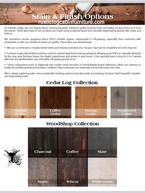 stain options for log cabin furniture