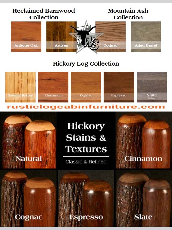 stain and texture options for log cabin furniture