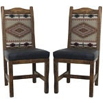 Set of 2 -Modern Rustic Dining Chairs with Upholstered Seat & Back Multiple Fabrics
