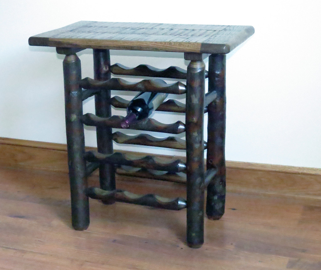 Wine Rack Table - 12 Bottles Hickory & Oak
