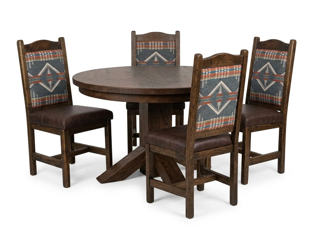Round Foot base Pedestal Table 42" 5 Piece Set - Free In Home Delivery and Set up