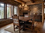 42 X 48 Rustic Bow End Trestle Table 5 piece set - Free In Home Delivery and Set up