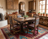 42 X 48 Rustic Trestle Table 5 piece set - Free In Home Delivery and Set up