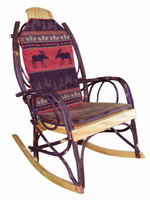 Amish Bentwood Rocker Cushion Set - Red Moose Fabric