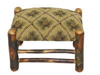 Rustic Hickory Ottoman with multiple fabrics