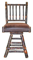 Rustic Hickory Swivel Bar Stool with Spindle Back 24" or 30" 