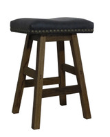 24" Barnwood Bar Stool Saddle Seat