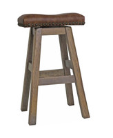 Swivel 30" Barnwood Bar Stools - Saddle Seat  *Multiple Colors available