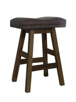 30" Barnwood Bar Stool Saddle Seat