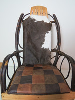 Amish Hickory Rocking Chair Hair on Hide Leather Cushion Set-One of a Kind (#8)