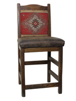30" Modern Rustic Bar Stools Upholstered Back & Seat  multiple options