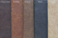 2 -High Back Modern Rustic Dining Chairs with Upholstered Seat & Back in Faux Leather Fabric