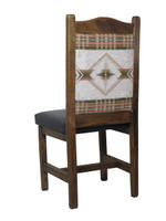 Set of 2 - Modern Rustic Dining Chairs with Southwest Arizona-Meadow Upholstered Back & Seat