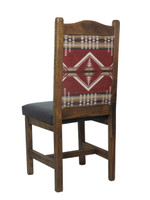 Set of 2 - Modern Rustic Dining Chairs with Southwest Arizona-Maroon Upholstered Back & Seat