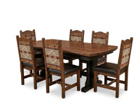42 X 72 Rustic Bow End Trestle Table 7 piece set - Free In Home Delivery and Set up