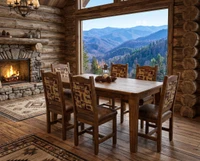 42 X 72 Rustic Oak Table 7 piece set - Free In Home Delivery and Set up