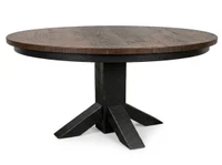 Round Foot base Pedestal Table 60" 7 Piece Set with All Leather Chairs- Free In Home Delivery and Set up