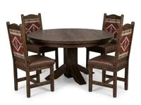 Round Foot base Pedestal Table 48" 5 Piece Set - Free In Home Delivery and Set up