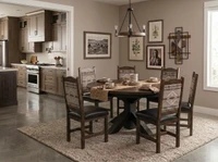 Round Foot base Pedestal Table 60" 5 Piece Set - Free In Home Delivery and Set up
