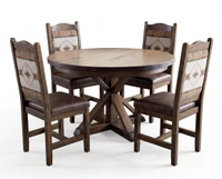 Round X Base Pedestal Table 42" 5 Piece Set - Free In Home Delivery and Set up