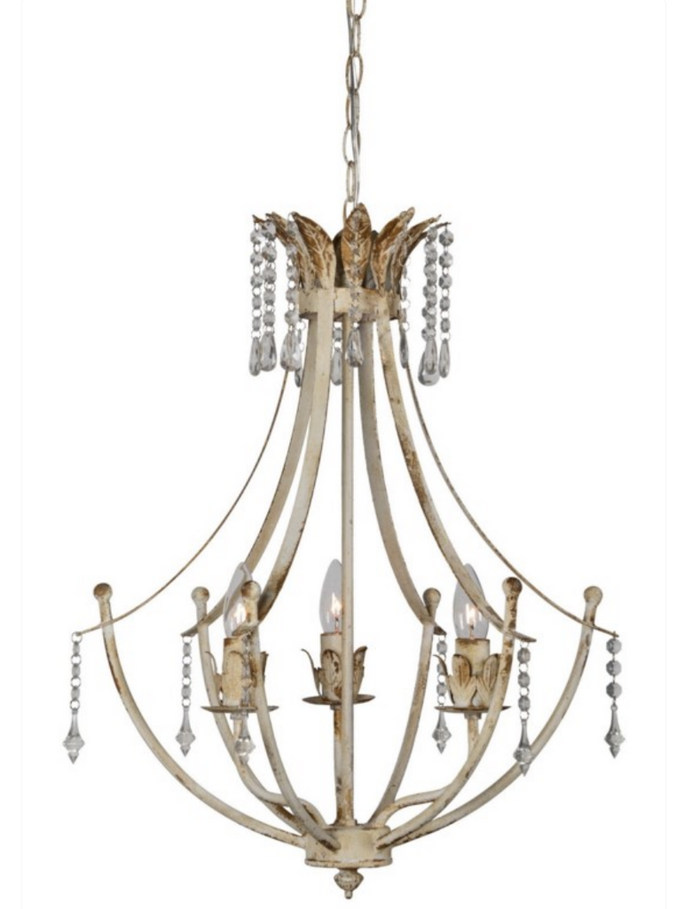 3 Light - Crystal Droplet Chandelier