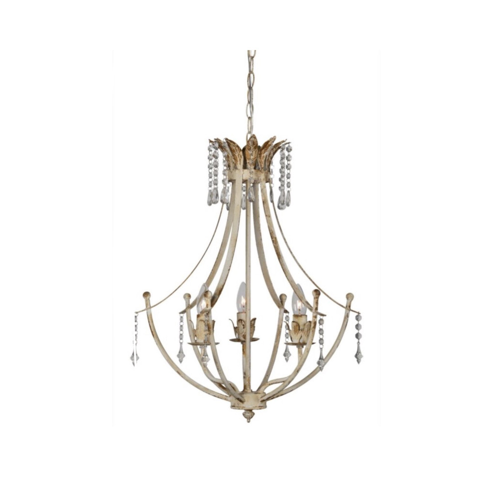 3 Light - Crystal Droplet Chandelier