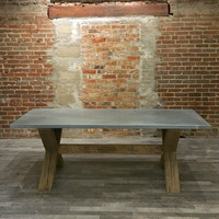 Reclaimed Wood X-Leg Table