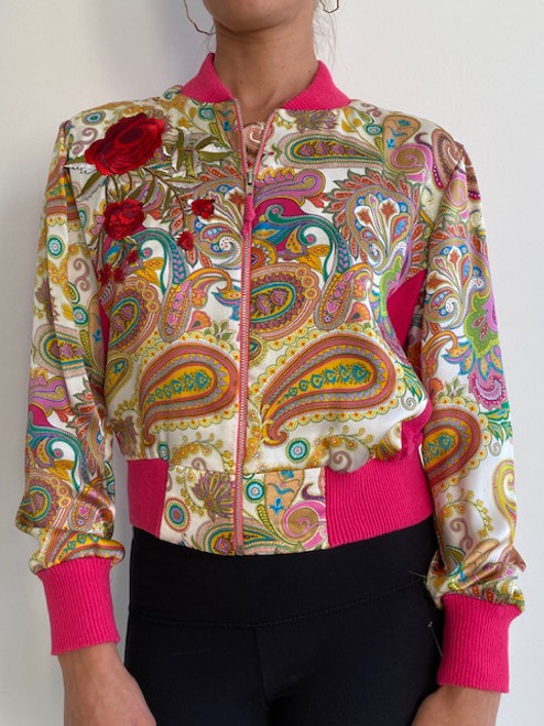Suede and Silk Bomber Jacket