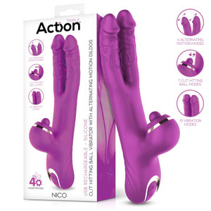 Nico Vibe with Clit Hitting Ball and Alternating Dildos Nico Vibe with Clit Hitting Ball and Alternating Dildos