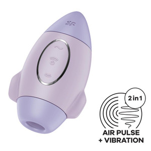 SATISFYER Mission Control Clit Sucker and Vibrator Violet