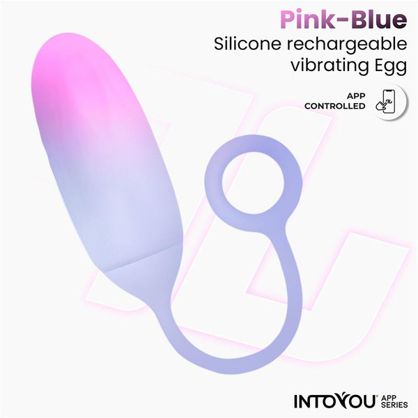 APP SERIES Vibrating Egg with APP Double Layer Silicone Pink/Blue