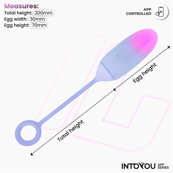 APP SERIES Vibrating Egg with APP Double Layer Silicone Pink/Blue