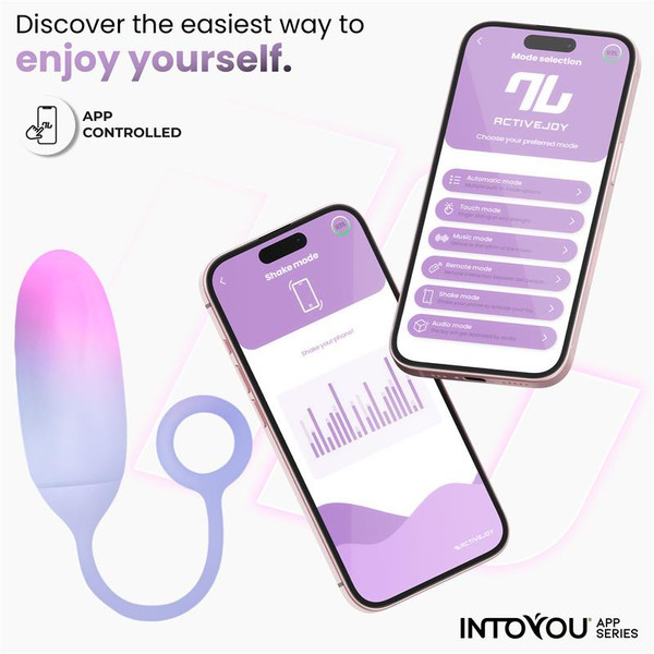 APP SERIES Vibrating Egg with APP Double Layer Silicone Pink/Blue