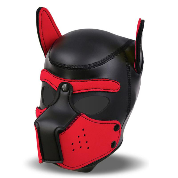 BDSM LINE Hound Dog Hound with Removable Muzzle Neoprene Black/Red One Size