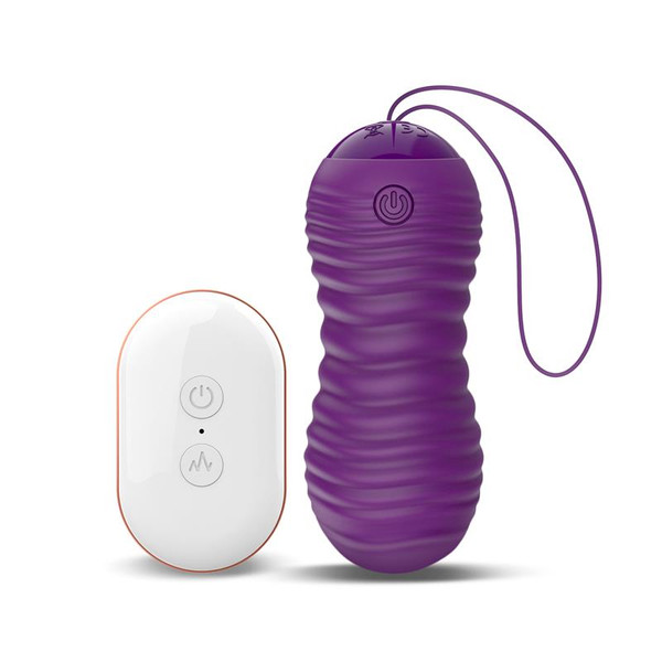 Huevo Vibrating and Telescopic Up and Down Movement Remot Control Purple