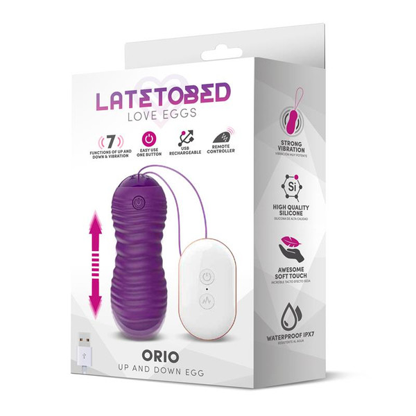 Huevo Vibrating and Telescopic Up and Down Movement Remot Control Purple