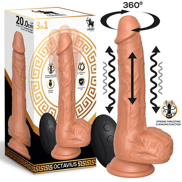 Octavius Dildo with Thrusting, 360º Waving and Vibrating